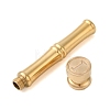 Golden Tone Brass Wax Seal Stamp Head with Bamboo Stick Shaped Handle STAM-K001-05G-I-2