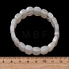 Natural Grey Agate Beaded Stretch Bracelets for Unisex G-K303-01J-5