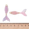 2Pcs 2 Colors Glass Seed Beaded Pendants PALLOY-MZ01263-4