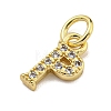 Initial Letter Brass with Cubic Zirconia Charms KK-Q814-26P-G-2