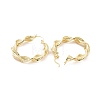 Brass Twist Rope Shape Hoop Earrings for Women EJEW-F303-08G-2