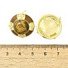 Flat Round Brass Tiger Eye Stud Earrings EJEW-B120-05G-01-3