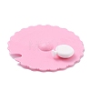 Cat Paw Print Food Grade Silicone Cup Cover Lid AJEW-G031-01-2