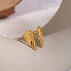 Adjustable 304 Stainless Steel Cuff Open Rings for Women ME6859-1-1