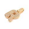 Brass Micro Pave Clear Cubic Zirconia Pendants KK-B099-01G-R-2