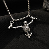 Punk Style Skeleton Skull Alloy Pendant Necklaces WH-WGF5A97-01-1