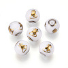 Christmas Opaque Glass Beads EGLA-R113-06C-1