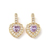 Brass Micro Pave Cubic Zirconia Pendants KK-Z139-05G-2