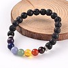 Natural Lava Rock Beaded Stretch Bracelets BJEW-JB02184-05-1