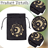 2Pcs Moon Printed Velvet Drawstring Storage Bags for Tarot Card ABAG-CN0001-79B-6