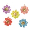 Glass Seed Beaded Flower Pendants PALLOY-MZ01181-1