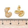 Brass Micro Pave Cubic Zirconia Stud Earrings EJEW-Z091-04G-L-3