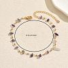 Beach Natural Fluorite Chip Beads Brass Anklets for Women GS4287-2-2
