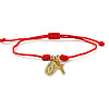 Adjustable Braided Nylon Red String Bracelets with Religion Brass Charms TM8517-1-1