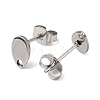 Non-Tarnish 304 Stainless Steel Stud Earring Findings STAS-R063-38-1