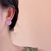 Transparent Acrylic Smiling Face Stud Earrings with Sequins FS-WG0A61D-04-2