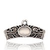 Curved Tube Antique Silver Plated Alloy Cat Eye Tube Bails ENAM-J492-04AS-1