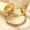 304 Stainless Steel Open Cuff Rings for Women RJEW-A054-01G-2