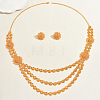 Alloy Filigree Flower Multi-Layer Necklace & Stud Earrings Sets for Women PH1080-5