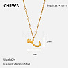 304 Stainless Steel Arabic Initial Letter Pendant Necklaces FS-WG7B6CA-13-1