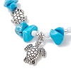 Turtle Alloy Charm Bracelets BJEW-MZ00329-6