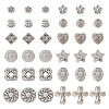  120Pcs 12 Styles Tibetan Style Alloy Beads TIBE-TA0001-28-10