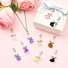 60Pcs 10 Colors Acrylic & Glass Pearl Pendant Decorations HJEW-YW00251-4