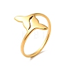 Ion Plating(IP) 201 Stainless Steel Double Whale Tail Finger Ring for Women RJEW-G266-11G-3