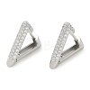 Rack Plating Triangle Brass Micro Pave Cubic Zirconia Hoop Earrings EJEW-Z059-14P-01-1