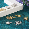 8Pcs 4 Style Brass Micro Pave Clear Cubic Zirconia Pendants FIND-TA0001-74-21