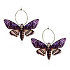 Butterfly Alloy Acrylic Hoop Earrings FS-WG09DCE-03-1