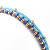 3Pcs 3 Style Natural Lapis Lazuli & Glass Seed Beaded Stretch Bracelets Set for Women BJEW-JB09171-01-5