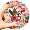 50Pcs Christmas Theme PVC Adhesive Waterproof Stickers PW-WG66132-01-1