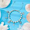 Feather & Turtle & Shell Shape Alloy Charm Bracelet BJEW-TA00389-01-2