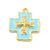 Brass Enamel Pendants KK-L228-39B-G-1