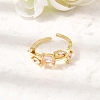 Brass Micro Pave Cubic Zirconia Cuff Open Rings CU-CBA108A-13G-06-1