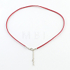 2mm Faux Suede Cord Necklace Making with Iron Chains & Lobster Claw Clasps NCOR-R029-06-2