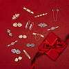 19Pcs 17 Style Alloy Sweater Clips & Safety Pins JEWB-DC0001-09-4