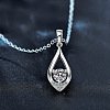 Teardrop 925 Sterling Silver Crystal Moissanite Pendant Necklaces for Women FS-WGA8F32-02-2