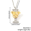 Brass Micro Pave Clear Cubic Zirconia Bee Initial Pendant Necklaces FS-WGF5E80-09-1