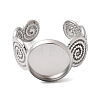 Spiral 304 Stainless Steel Cuff Ring Components STAS-P454-02C-P-2
