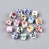 Printed Handmade Porcelain European Beads PORC-Q007-11-2