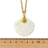 2Pcs 2 Styles Natural Shell and 304 Stainless Steel Starfish and Shell Shape Pendant Paperclip Chain Necklaces for Women NJEW-JN06215-5