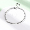 304 Stainless Steel Rhinestone Cup Chain Bracelets for Women BJEW-G753-01P-03-2