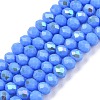 Electroplate Opaque Solid Color Glass Beads Strands EGLA-A044-P4mm-L17-1