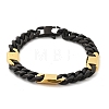 304 Stainless Steel Cuban Link Chains Bracelets for Women Men BJEW-A031-05A-EB-2