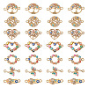 28Pcs 7 Styles Alloy Colorful Enamel Connector Charms FIND-TA0002-46-2