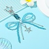 Alloy Glass Chip Pendant Decoration HJEW-FZ00040-6