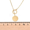 Adjustable 304 Stainless Steel Coin Pendant Lariat Necklaces NJEW-H093-01G-5