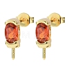 Brass Micro Pave Cubic Zirconia Earring Findings KK-D226-10G-02-1